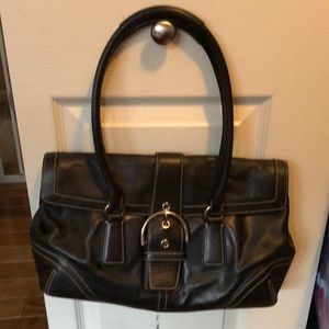 Coach back leather shoulder bag